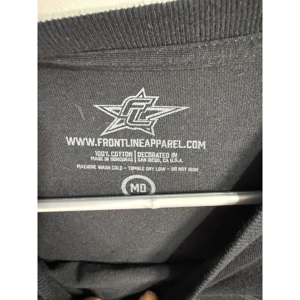 Frontline Apparel Military T Shirt My Son Has Your 6 Soldier Graphic Black M